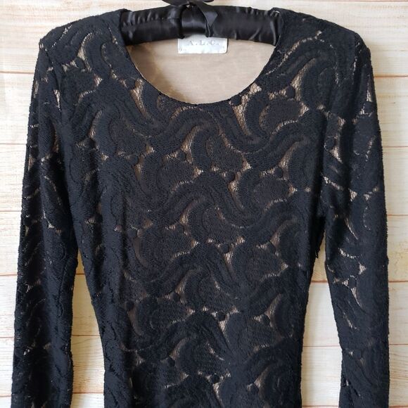 A.L.C Lace Pattern Long Sleeve Mini Dress - Picture 5 of 13